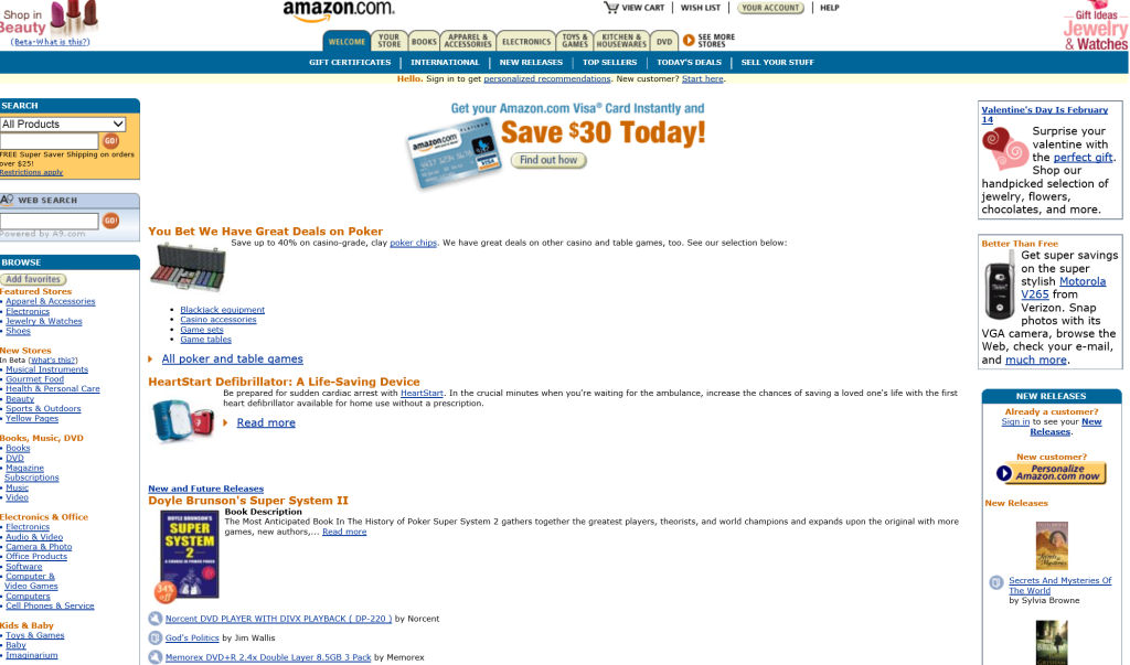How Did Amazon.com look in 2005