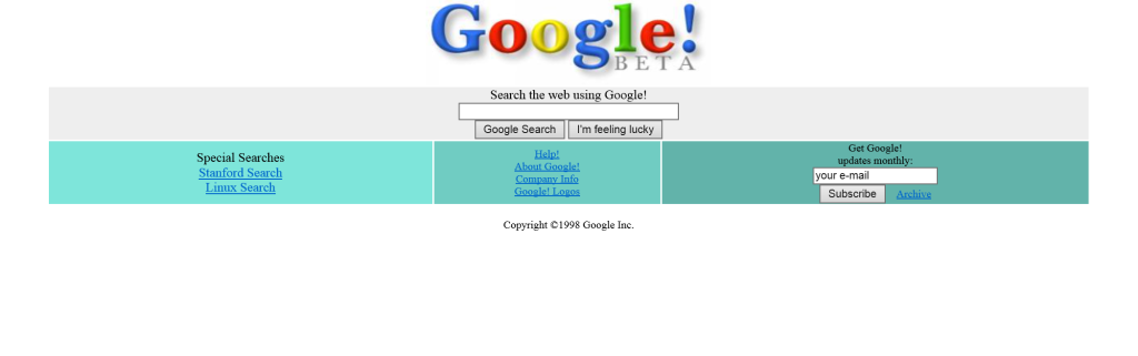 Google.com looked like 1998